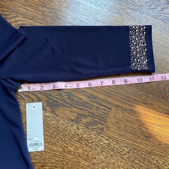 NWT Croft & Barrow Navy Blue Dazzle Blouse - Size Small - Picture 5 of 7